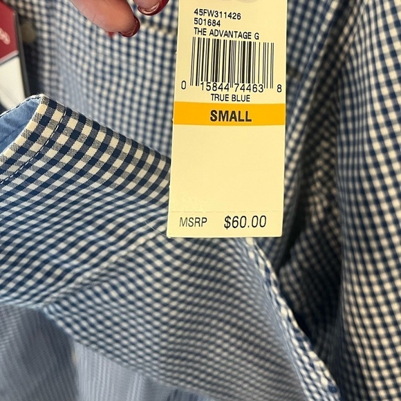 IZOD Lot Of 2 Gingham Non Iron Stretch Button Down Shirts Sz S NWT - Picture 5 of 6